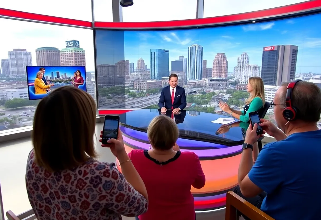 Hosts of Good Morning Jacksonville broadcasting live