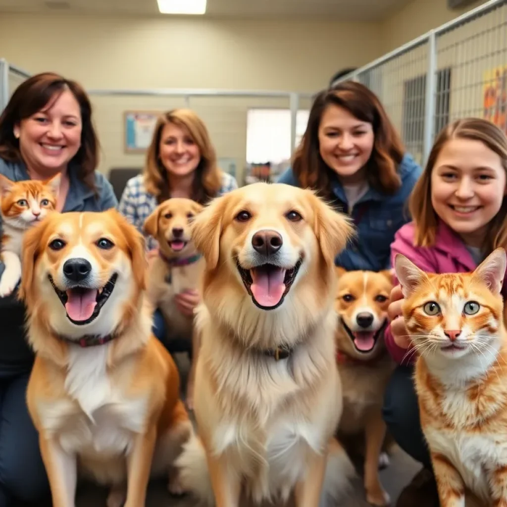 Dogs and cats at an animal shelter in Jacksonville ready for adoption