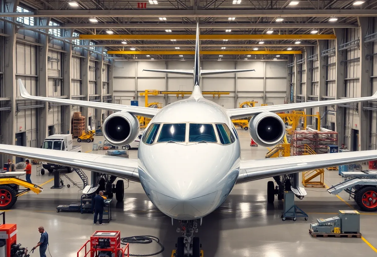 Rendering of a state-of-the-art aerospace manufacturing facility in Jacksonville