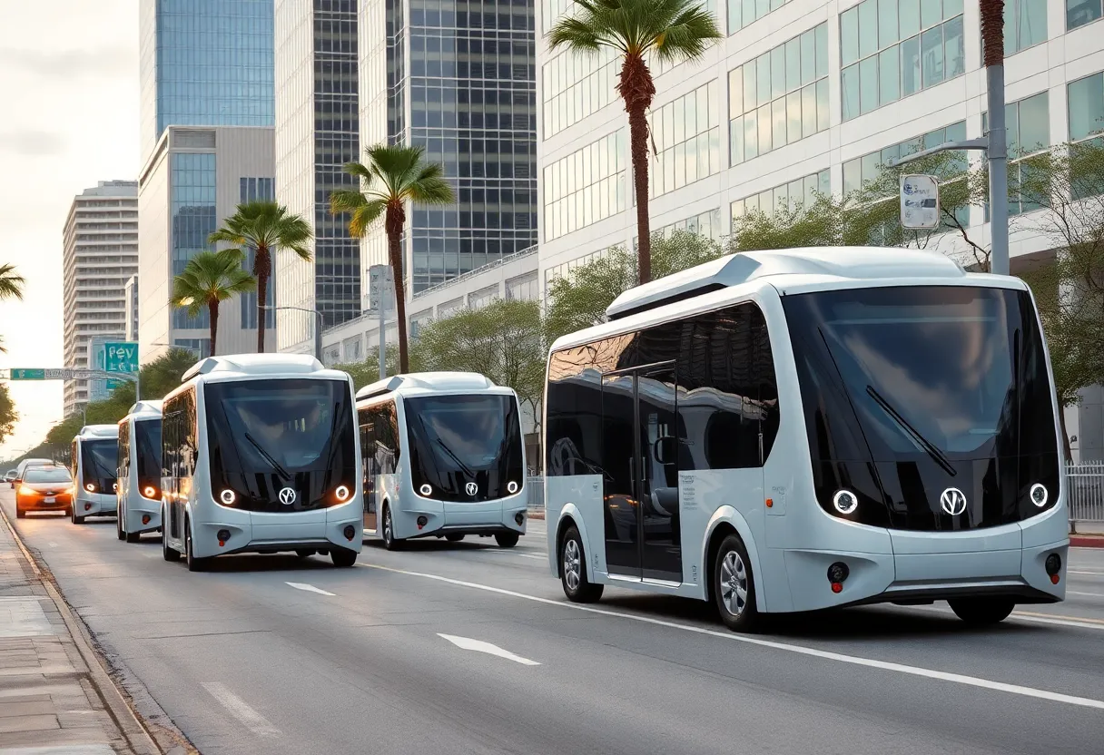 Autonomous electric shuttles operating in Jacksonville
