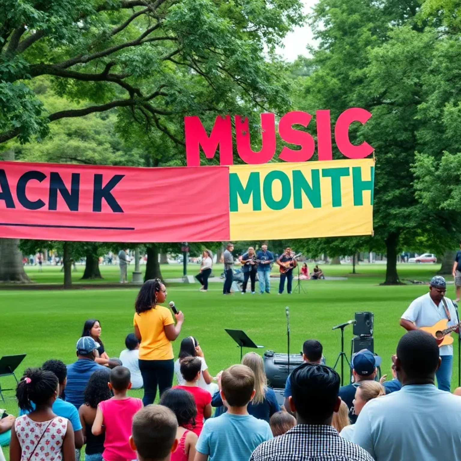 Open-air concert celebrating Black Music Month in Jacksonville.