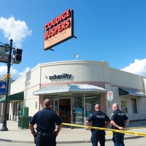 Law enforcement at a Jacksonville business after a robbery.