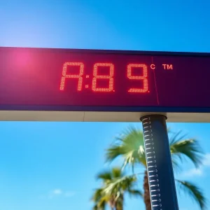 A sunny day in Jacksonville indicating high temperatures during a heat wave.