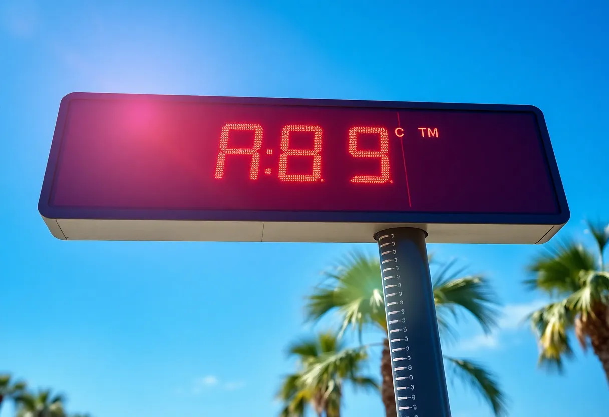 A sunny day in Jacksonville indicating high temperatures during a heat wave.