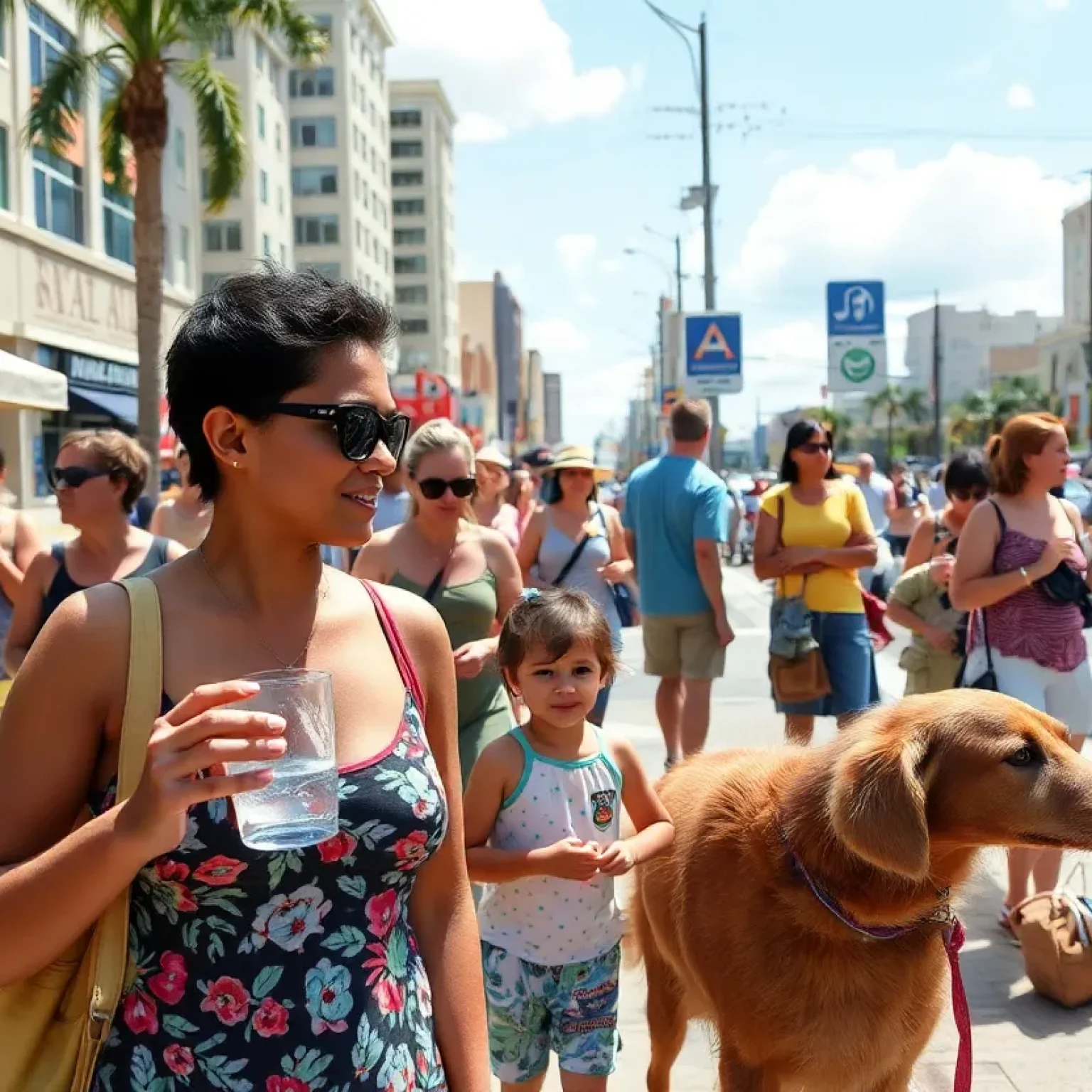 Residents in Jacksonville coping with extreme heat during a record-breaking heatwave.