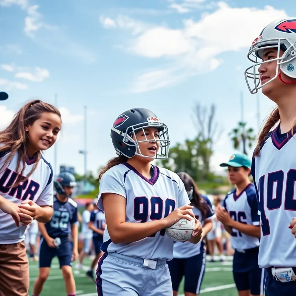 High school athletes engaged in various sports activities