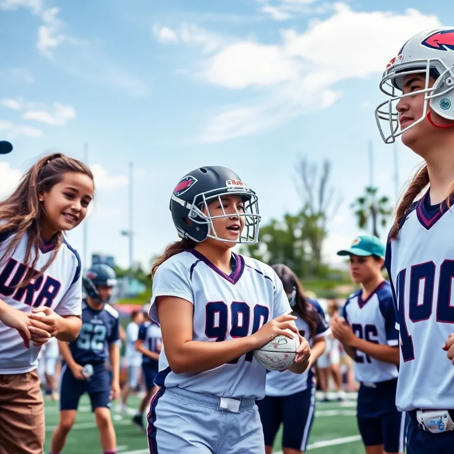 High school athletes engaged in various sports activities
