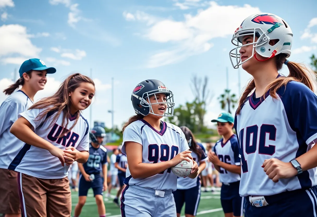 High school athletes engaged in various sports activities