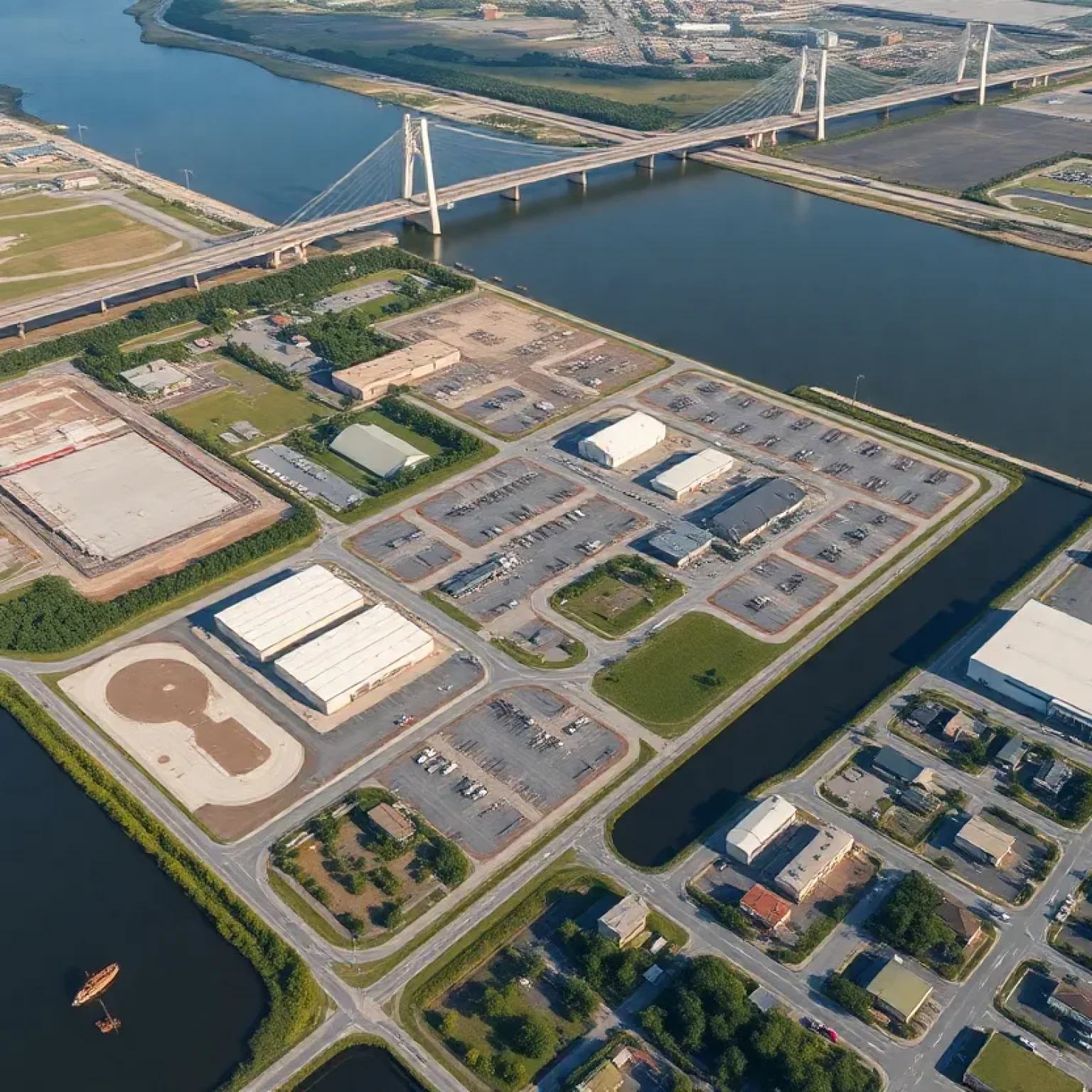 Aerial view of an industrial redevelopment site in Jacksonville