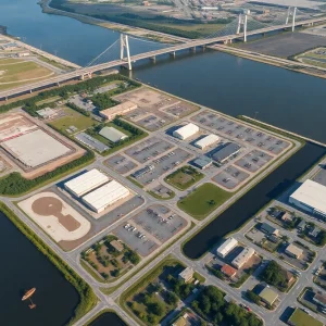 Aerial view of an industrial redevelopment site in Jacksonville