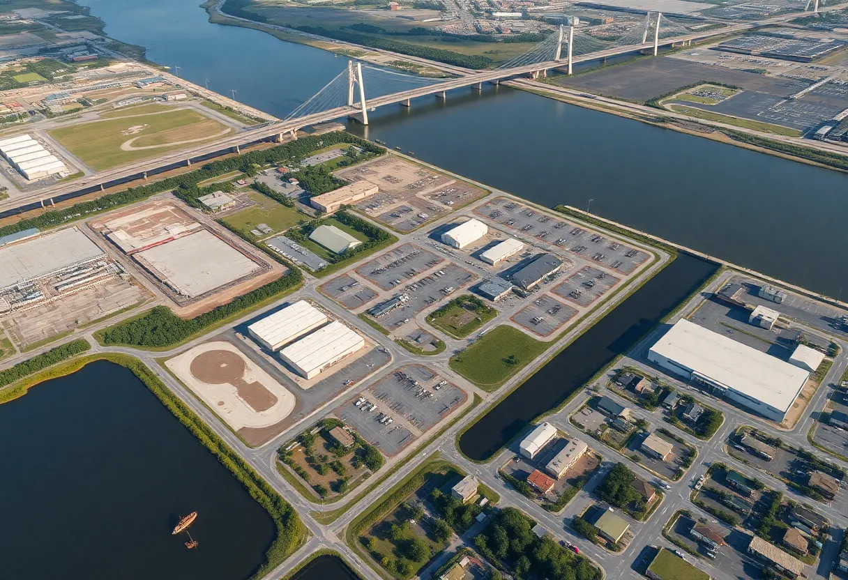 Aerial view of an industrial redevelopment site in Jacksonville