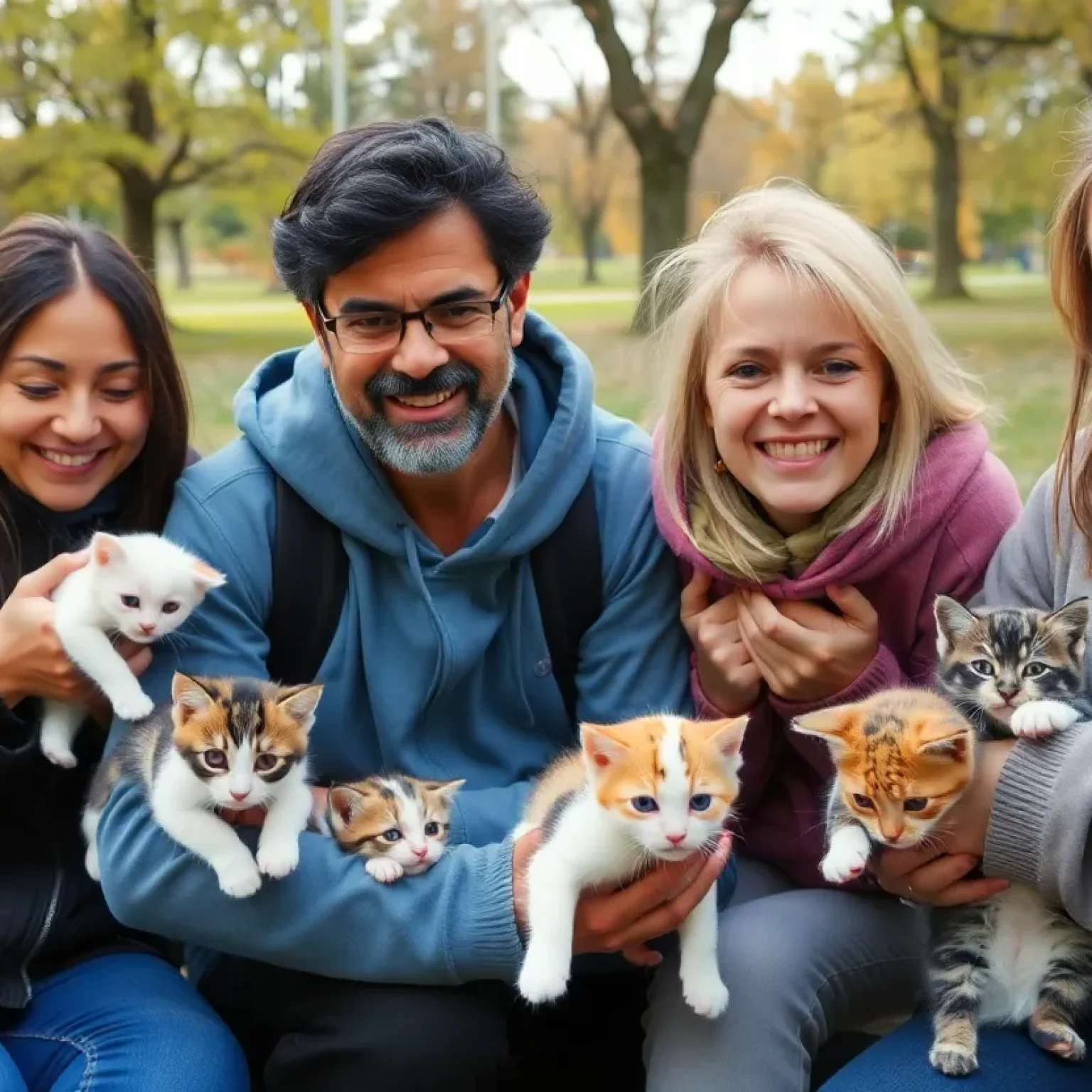 Community members fostering kittens at Jacksonville's Kitty Hall event