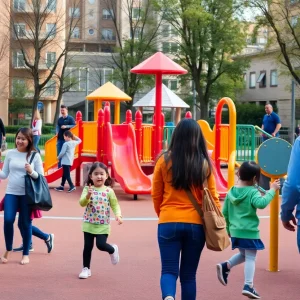 Families enjoying a day at a playground in Jacksonville