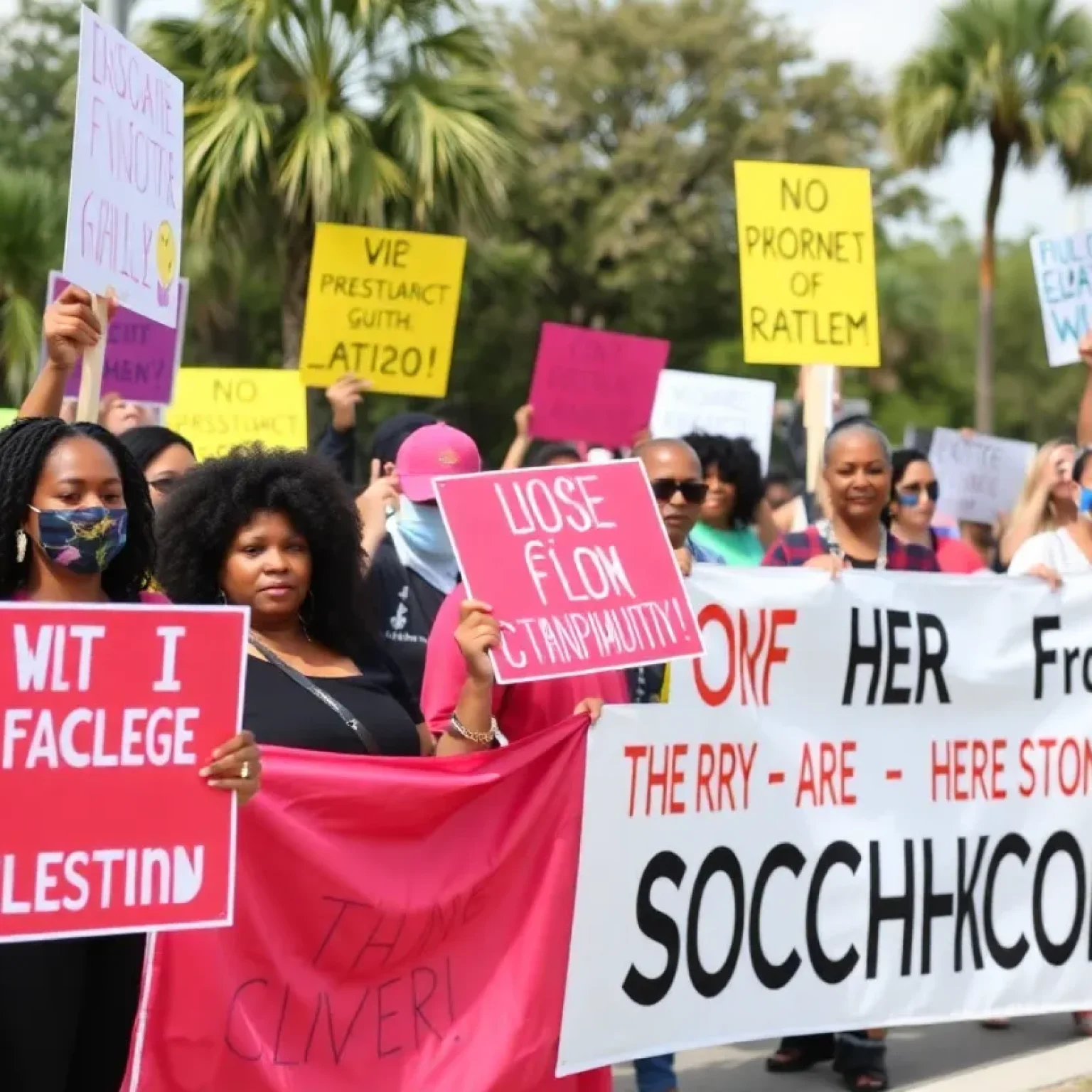 Residents protesting against the construction of a new medical examiner's office in Jacksonville.