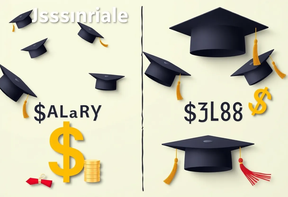 Graphical representation of salary and tuition trends for graduates in Jacksonville.