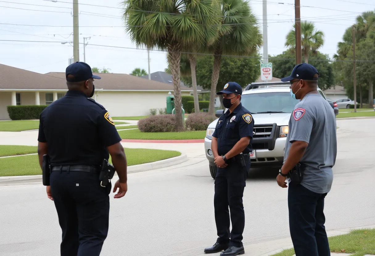 Police presence in a Jacksonville restaurant parking lot after a shooting incident.