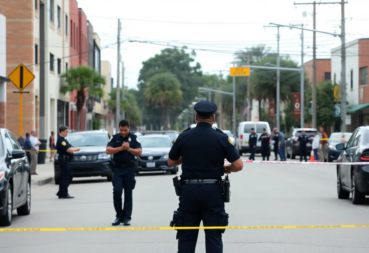 Police at a shooting scene in Jacksonville