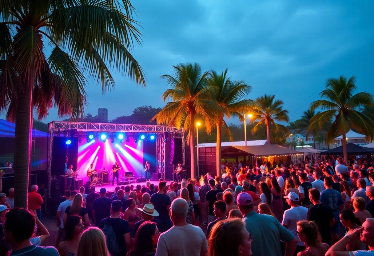 Crowd enjoying a concert in Jacksonville during summer