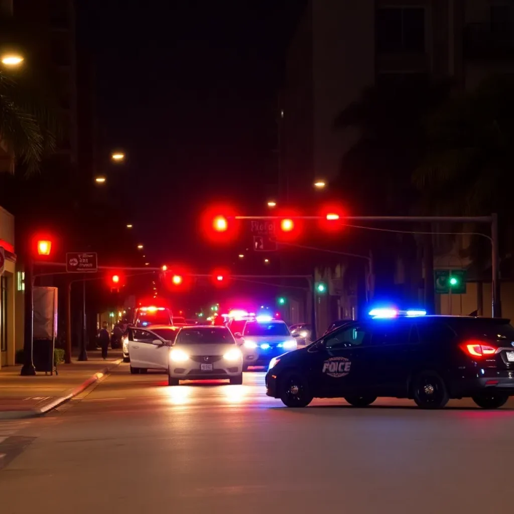 Police at a crime scene in Jacksonville after a shooting incident