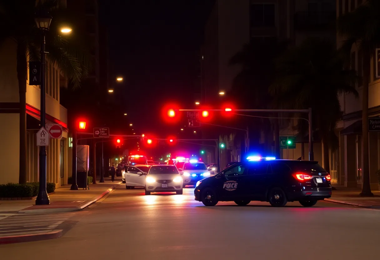 Emergency response at a shooting scene in Jacksonville, Florida.