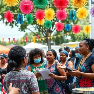 Community members celebrating Juneteenth with music and storytelling