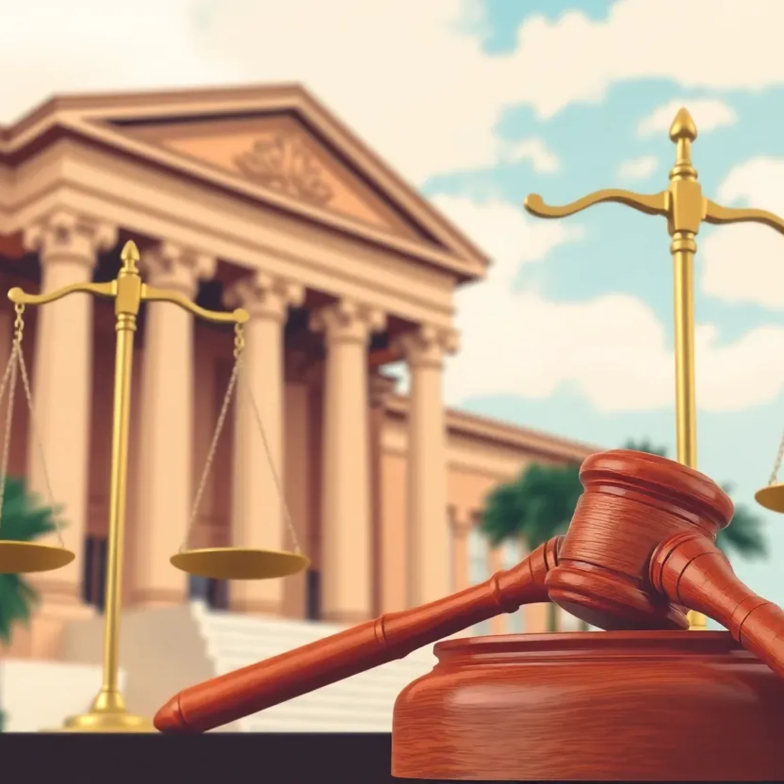 A symbol of justice representing legal proceedings and capital punishment.