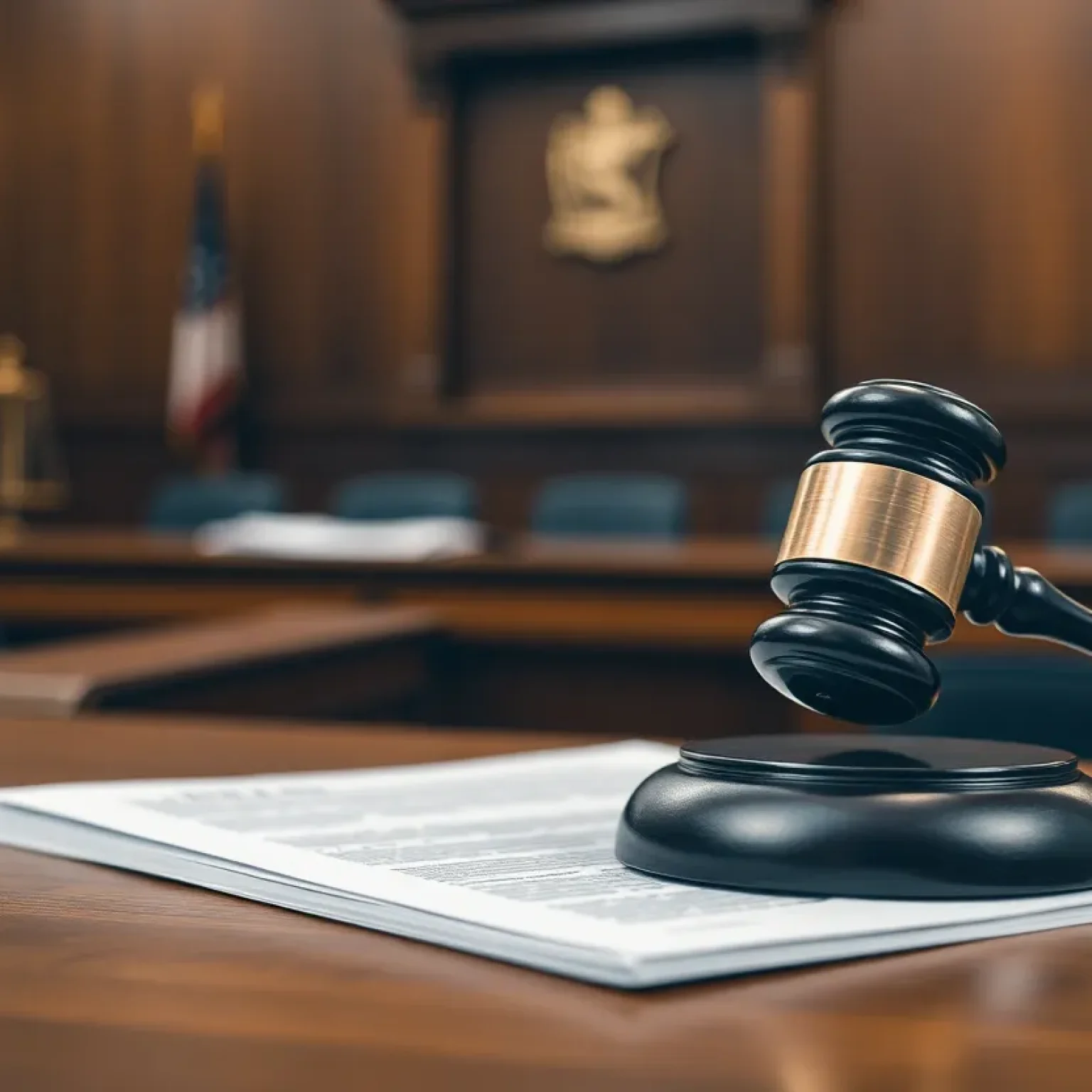 Courtroom scene representing DUI justice