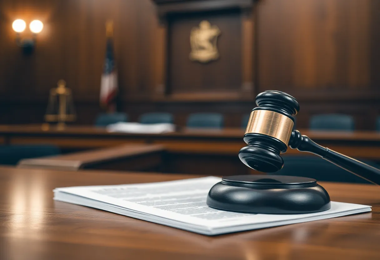 Courtroom scene representing DUI justice