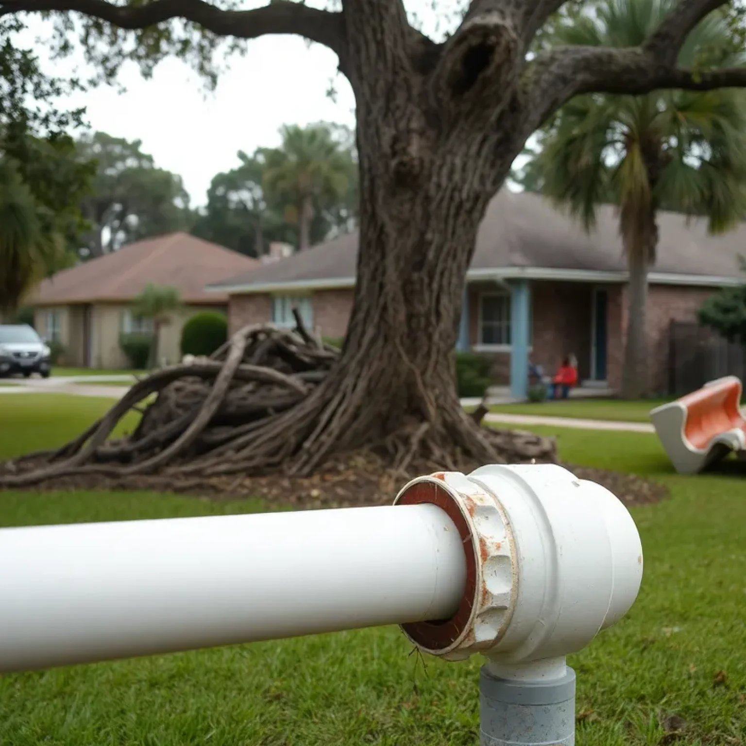 Damage from a lightning strike in Jacksonville's Arlington neighborhood.
