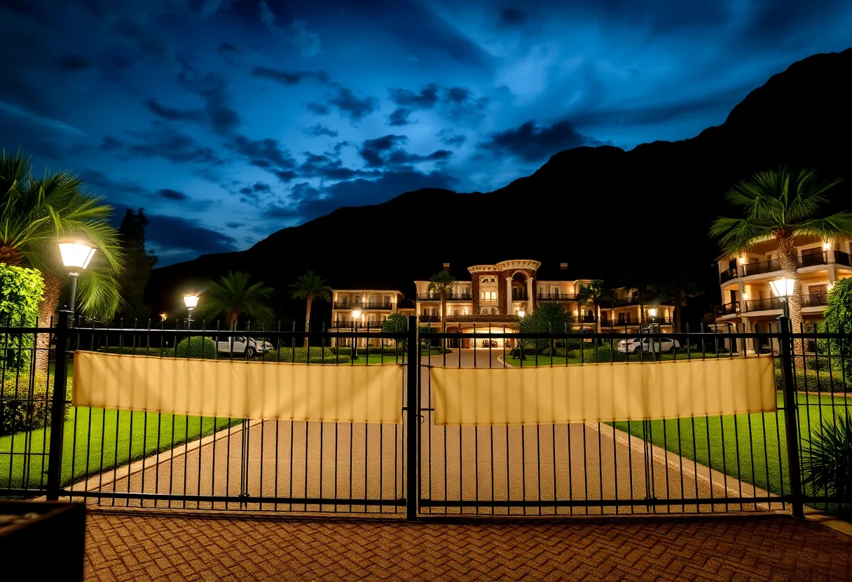 Security perimeter at Mar-a-Lago resort