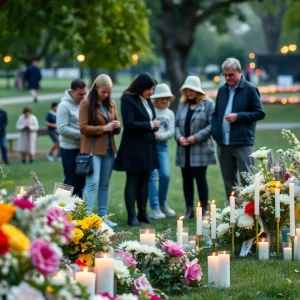 A gathering of family and friends at a memorial service, reflecting love and remembrance.