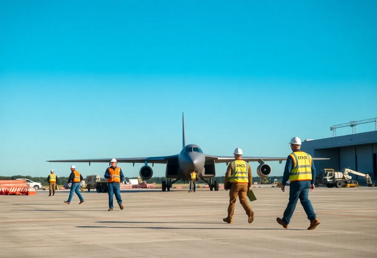 NAS Jacksonville airfield with personnel returning to work after evacuation lift