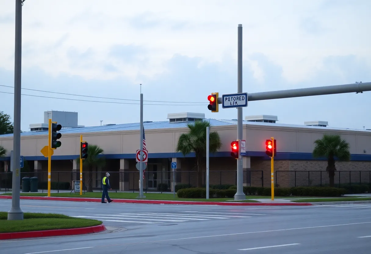 Naval Air Station Jacksonville with restored power and functioning traffic lights