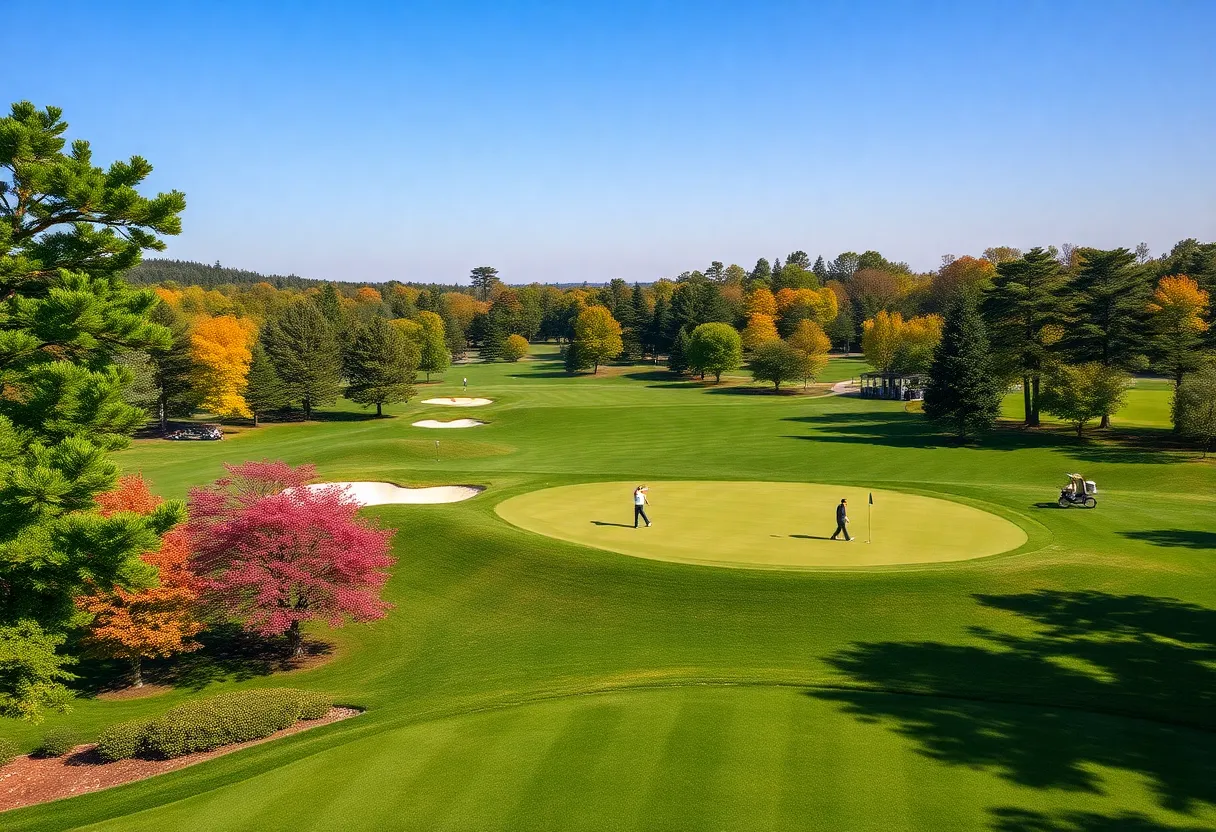 Golfers competing at the Northeast Amateur at Wannamoisett Country Club.