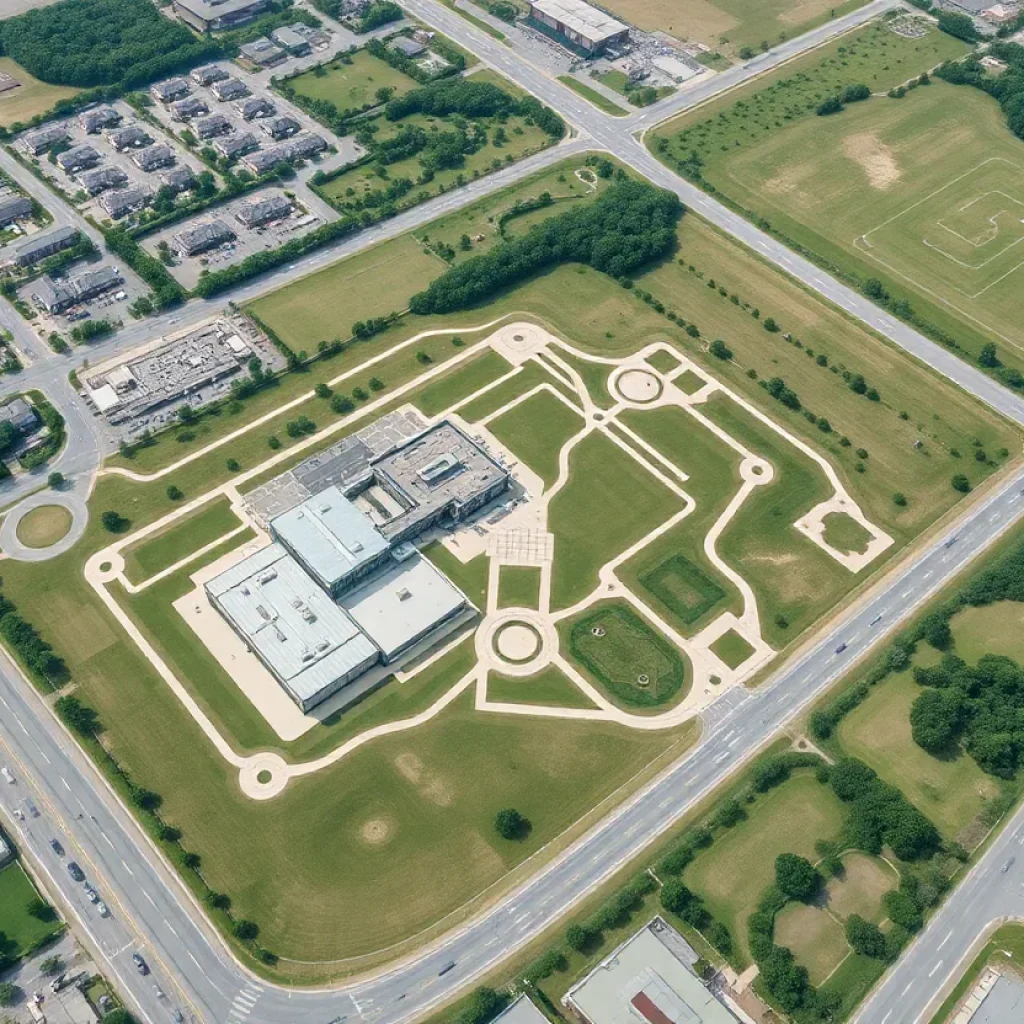 Aerial view of potential jail site in Jacksonville