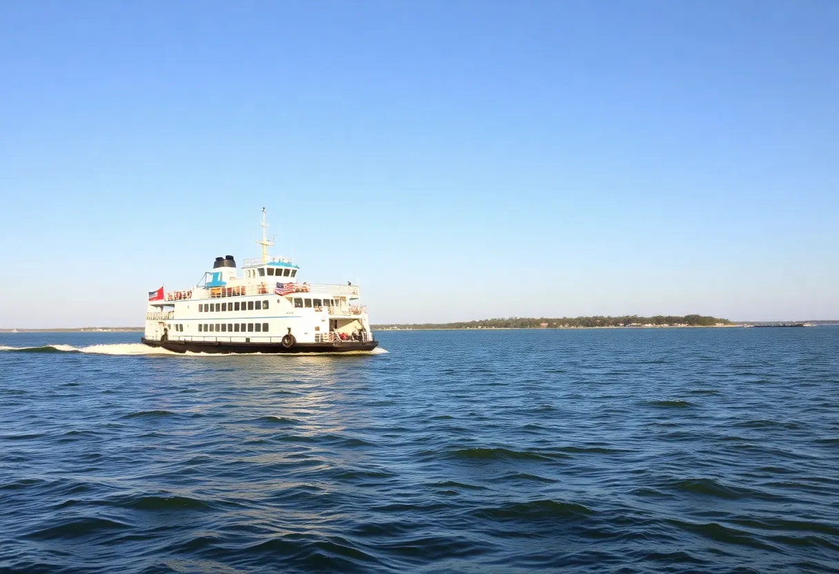 The St. Johns River Ferry operating in Jacksonville between Mayport and Fort George Island.
