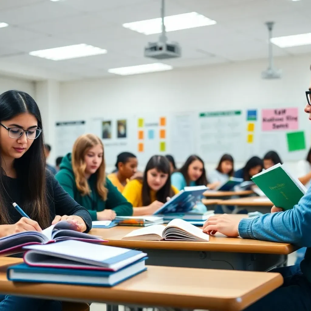 Students participating in a classroom focused on advanced educational programs