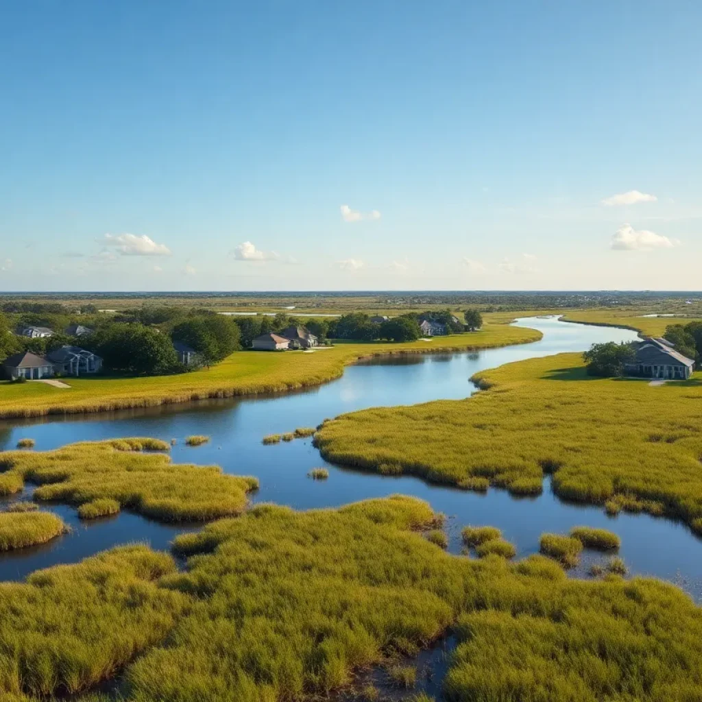 Rendering of Tocoi River Estates with green spaces and wetlands