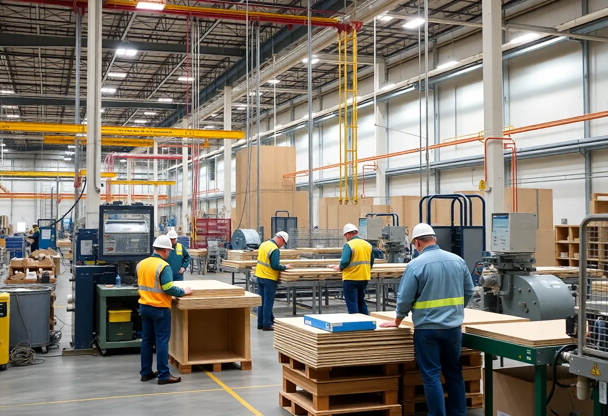 Workers at USG manufacturing plant in Jacksonville