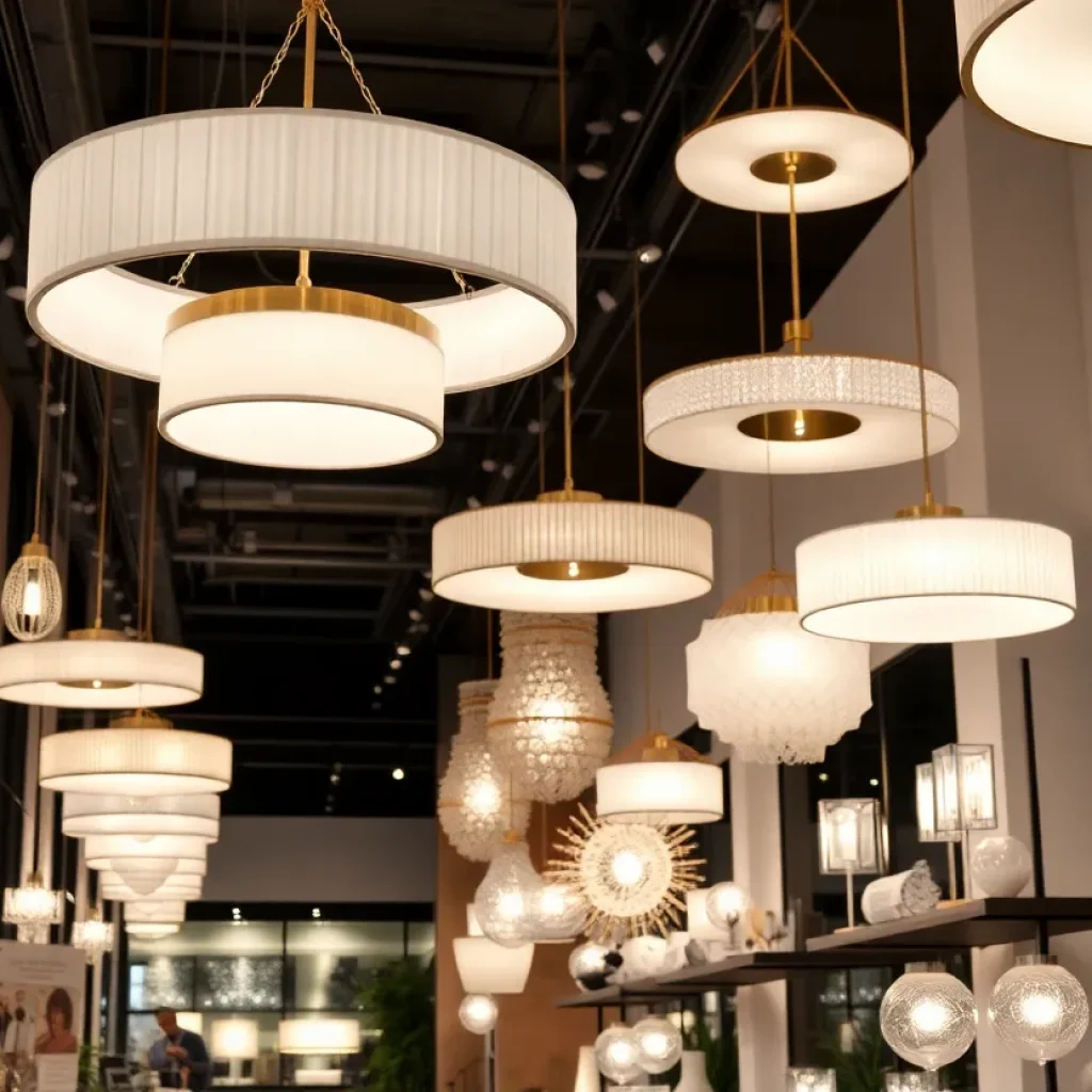 Interior of Visual Comfort showroom featuring designer lighting