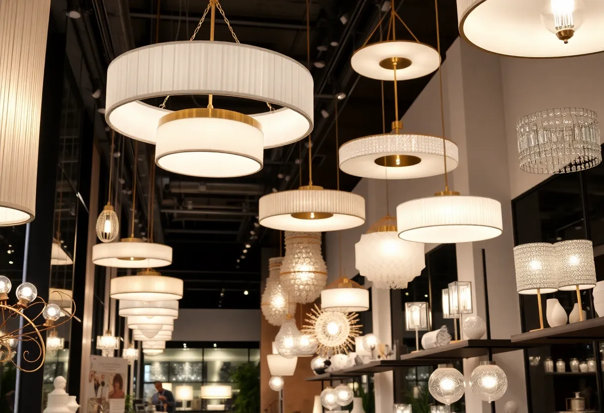 Interior of Visual Comfort showroom featuring designer lighting