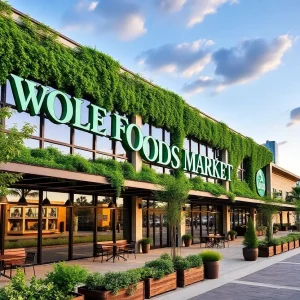 New Whole Foods Market under construction in Jacksonville with urban background.