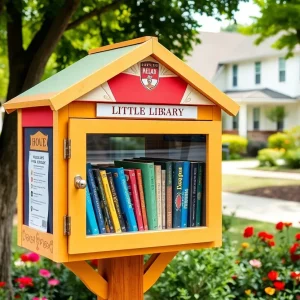Little Free Library in Woodland Acres filled with books