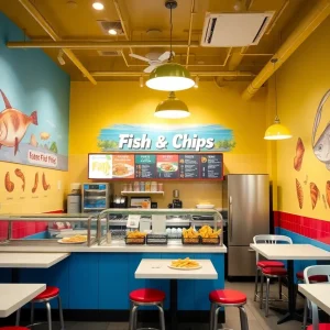 Interior of Arthur Treacher’s Fish & Chips restaurant in Cleveland Heights