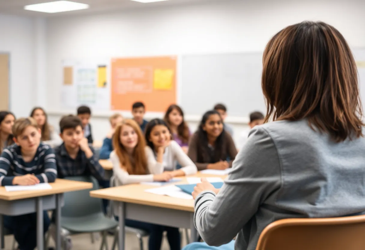 Students engaged in a learning environment in a classroom