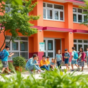 Students enjoying outdoor learning at a Duval County school