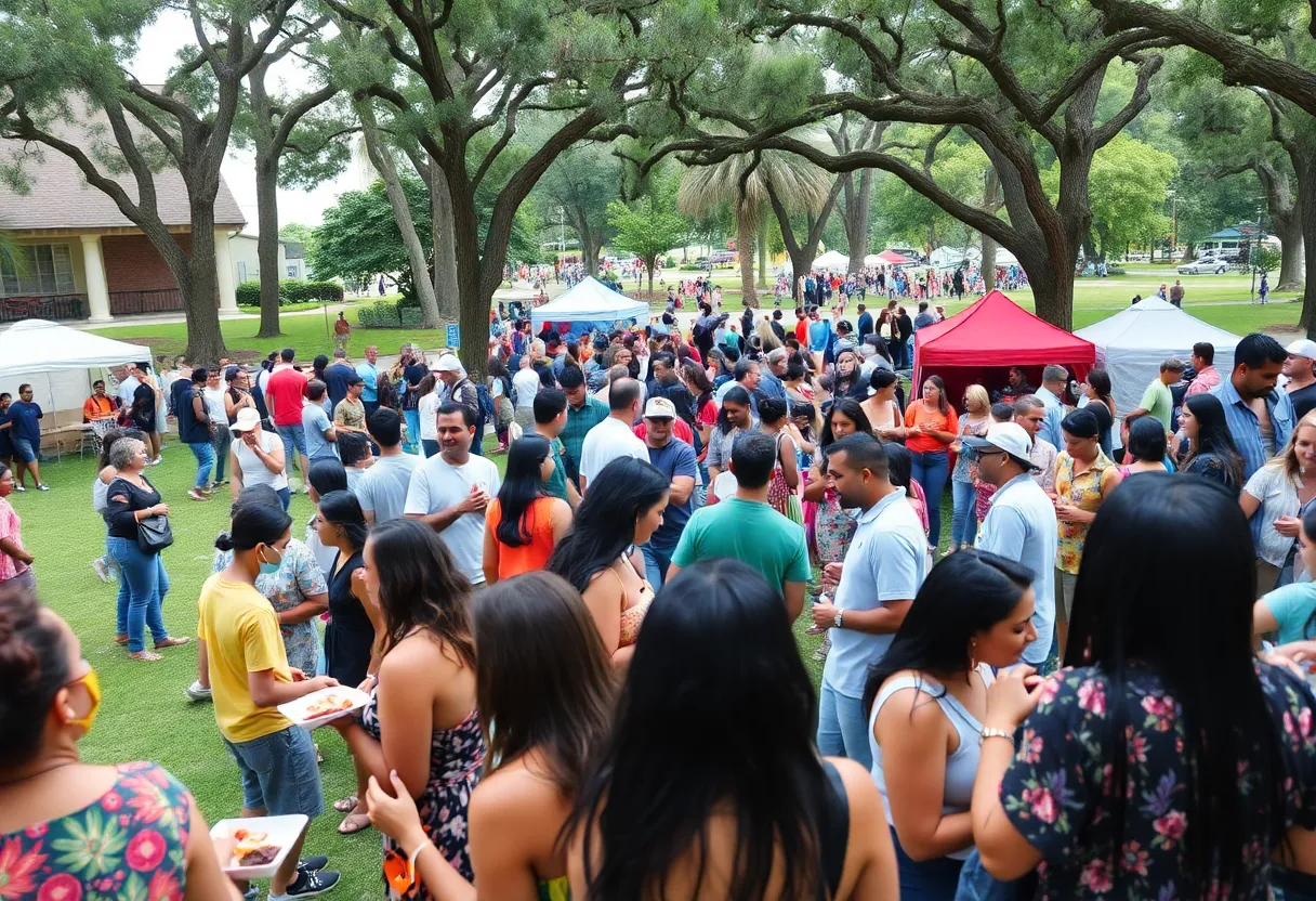 People enjoying the Duval Day block party in Jacksonville