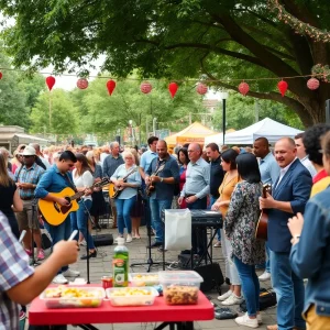 Community gathering at Duval Day Block Party