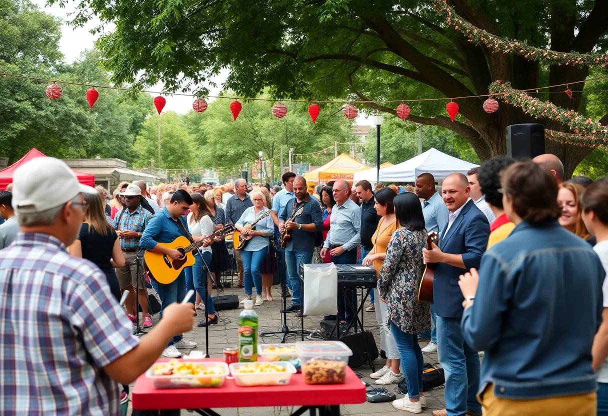 Community gathering at Duval Day Block Party