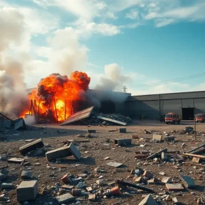 Aftermath of Fireworks Warehouse Explosion
